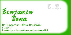 benjamin mona business card